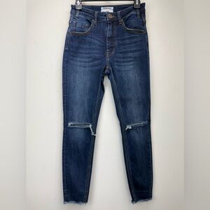 One X OneTeaspoon size 28 Women’s Blue Distressed Denim Raw Hem Skinny Jeans